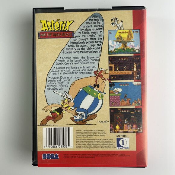 Asterix and the Great Rescue Sega Genesis 1994 Cartridge and Case - Picture 4 of 15